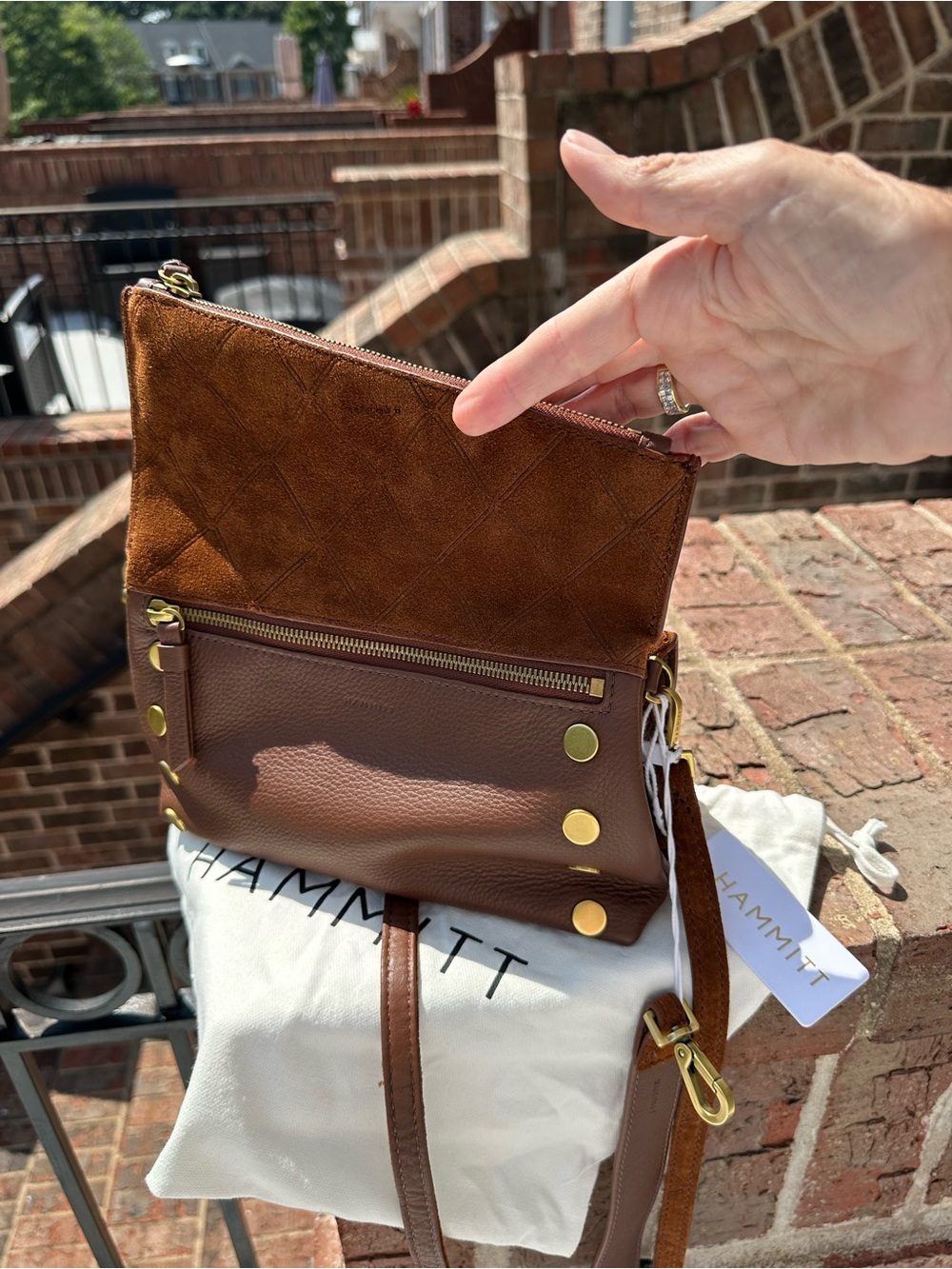 Hammitt Women’s Suede Crossbody Bag, Dillon Small, chocolate. NWT - Picture 10 of 16
